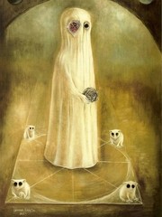 Leonora Carrington Signed Oil Painting on Canvas 16×24 in Surrealism .
