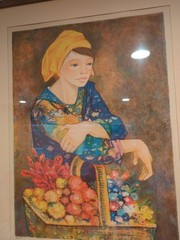 Girl with Basket of Flowers