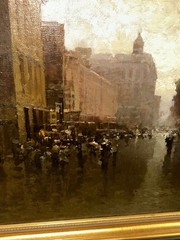 Signed 1993 Russian Moscow Oil On Canvas Painting Dusk Street Scene 27.5×20