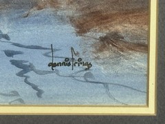 Dennis Frings Signed Original Painting Forest Stream Landscape Framed