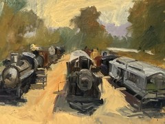 American Impressionist Painting Trains Railroad Impressionism Landscape Harris