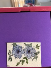 ACEO Art Card Original’ Pretty Blue Flowers