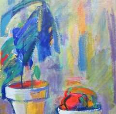 Mollie Tureske (1909-2002) Vintage Mid-Century Abstract Oil Still-Life Painting