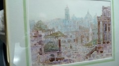 ARTHUR EVAN READ, 1911-78, LARGE SIGNED FRAMED WATERCOLOR OF ROME. 1