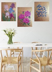 cornflower original oil painting, cornflower wall art, meadow flowers painting