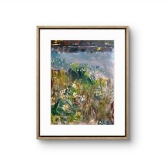 Abstract Expressionist Original Painting Canvas Panel Wildflowers Landscape