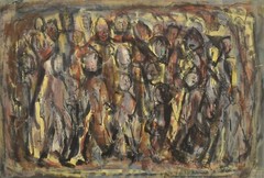 Fugue-Musically Themed Abstract Gouache & Ink on paper by Elizabeth Reeves Lyon