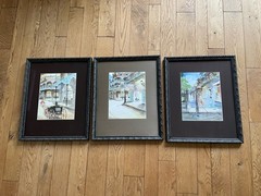 LEE TUCKER NEW ORLEANS SCENE PAINTINGS-Set Of 3-FRAMED 18×24 Each.