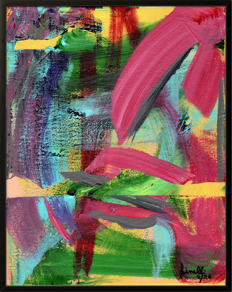 FINELLI ORIGINAL Acryllic Painting High Art Modern Collectible 11×14 COA G8Y