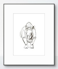 Original Abstract Expressionism 9X12 Rhino Paper Ink Gestural Handmade Signed 14