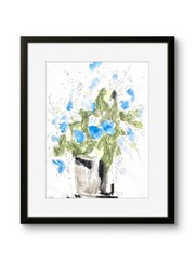 Bright Pop Art Chinese Flower Vase Original 11×14 Modern Botanical Still Life