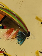 CF Orvis Salmon Flies Manchester VT Wooden Wall Hanging 17 x 24″