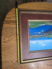 Danskin 22 in. x 25.75 in. Framed Oil Painting Pebble Beach Golf 18th hole