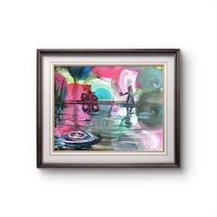 Fishing At The Park Contemporary Expressionist Original Painting 11×14