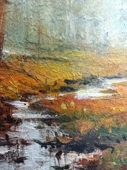 Autumn Forest Original Oil Painting 6×4 Framed Signed River Landscape Fall Art