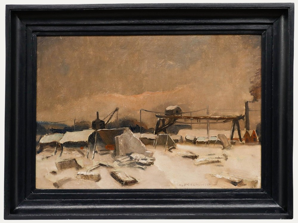 Albert Delaunois (1895-1936) – Framed Early 20th Century Oil, Winter Landscape