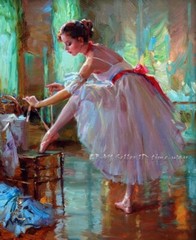 Beautiful ballet dancer Oil painting Wall Art Giclee Printed on Canvas P2265
