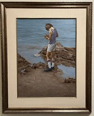 Herbert Davidson Vintage Original Oil Painting “The Sea Shell” 27×33” Framed