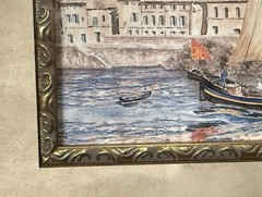 JEAN BRUN, Watercolor Print, Adele’s, France Colors of Provence, Matted & Framed