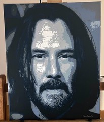 Keanu Reeves original modern pop art John Wick acrylic Matrix painting on canvas