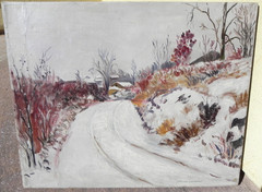 Charlotte Livingston 1898-1991 impressionist winter landscape painting listed