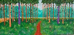 Spring Painting Wall Art On Canvas Landscape Forest Trees Leaves Colorful
