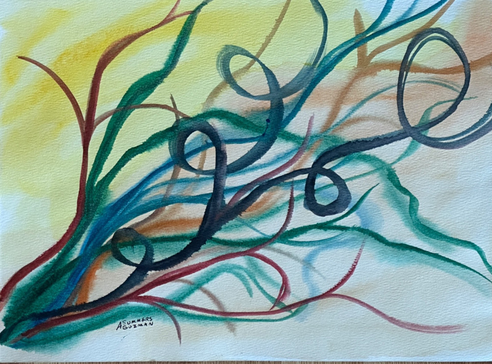 ALICE GUZMAN ORIGINAL WATERCOLOR PAINTING 11″ X 15″ NEW MEXICO ARTIST 1980’S
