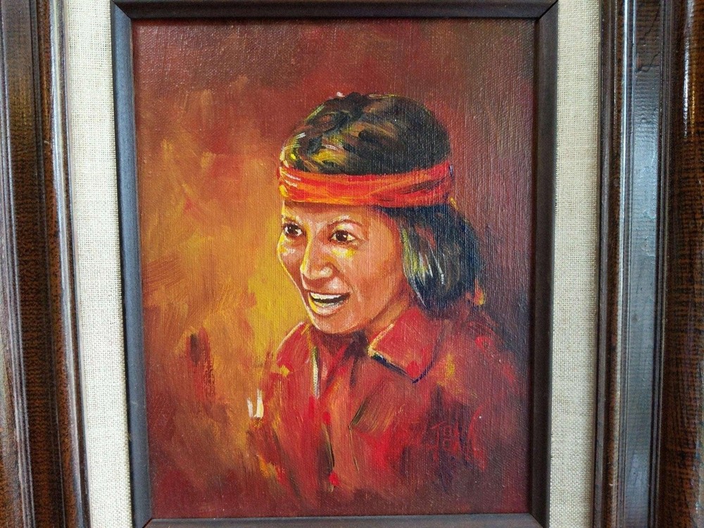 John Jones (American b. 1943) Native American Oil On Canvas Portrait