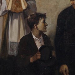 Max Bruck After Adolf Lüben – Framed 20th Century Oil, Calling for Supper