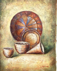 Original Oil Painting – Native American Pottery