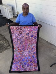 Rachael Nambula. Authentic Aboriginal Art. Size 120cm x 60cm,Pencil Yam