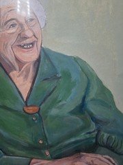 Contemporary Elderly Woman Acrylic 9×12 Canvas Paper Painting