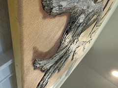 Original Real Tree Roots Canvas Painting Gnarled Branch Textured Oil Paint Decor