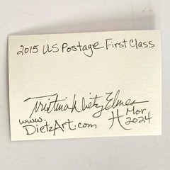 ACEO Original Watercolor Doodle US Postage Stamp Art Tristina Dietz Elmes ATC