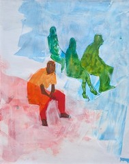 Original Mixed Media Painting on 11×14 inch Art Paper. ‚Consensus Engine‘