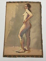 Antique Painting Pretty Woman Women Female Model Mystery Illustration 1930’s LOT