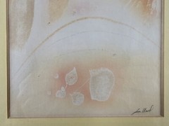 ART – Antique Original Illegibly Signed Painting 13×12 Framed Abstract Art