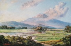 Raden SOEKARDJI (1880-1950) Indonesian landsacape – Signed oil painting