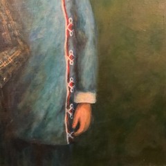Antique Framed Original Portrait Oil on Board „Belgian Siblings“, By Schumacher