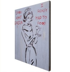 Potty Humor, Vintage Fashion Illustration, Painting, graffiti art