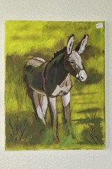 Original Donkey Painting Unfinished Style Animal Art Painted On Canvas Wall Art