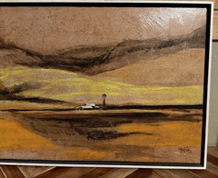 MIDCENTURY MODERN MARTIN TOBIAS Acrylic Collage Original Signed