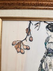 VTG Arthur Rackham Colored Engraving Gold Gesso Framed Art Nouveau Very Undancey