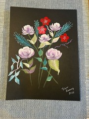 Purple and white Passion Flowers Painting