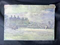 Walter Emsley (1860-1938) Original Watercolor Signed and Dated 1925 7×10