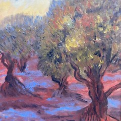 Vintage Original Oil on Canvas Painting in the Manner of Van Gogh 18 x 15
