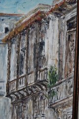 FRAMED SIGNED ORIGINAL OIL COLONIAL HAVANA STREET SCENE, CUBA ARTIST HECTO VIDAL