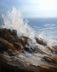 High Tide in Morning, 8×10 original oil painting by Maine Artist, Celene Farris.