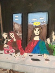 Jesus Christ Beautiful Pop Art Painting Lot Of Three By Linda Stamberger!