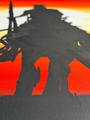 Unique Native American Horse Sunset – 20×16″ Acrylic Painting On Canvas